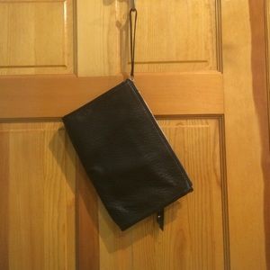 Studded Black Faux Leather Wristlet/Clutch (new)