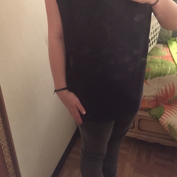 ⚠️SOLD⚠️Black edgy top with spiked shoulders - Picture 2 of 3