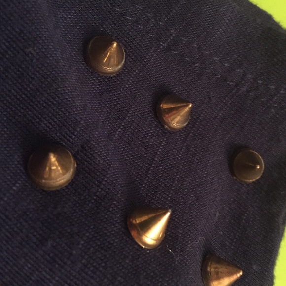 ⚠️SOLD⚠️Black edgy top with spiked shoulders - Picture 3 of 3