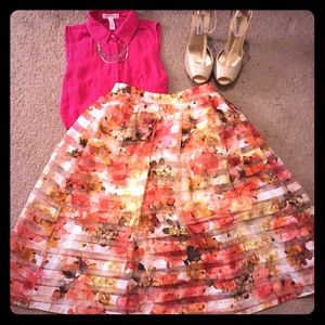 Floral Midi Sheer (see through) Skirt from A'gaci