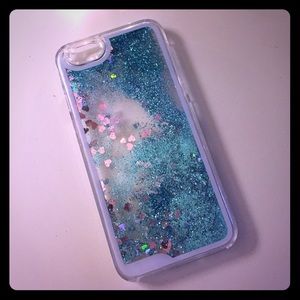 ❤️ Heart glitter waterfall iPhone 6 case NWT