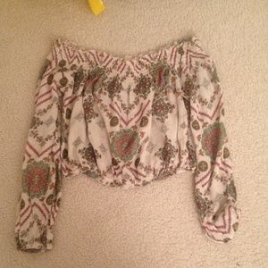 LA Hearts off the shoulder crop top