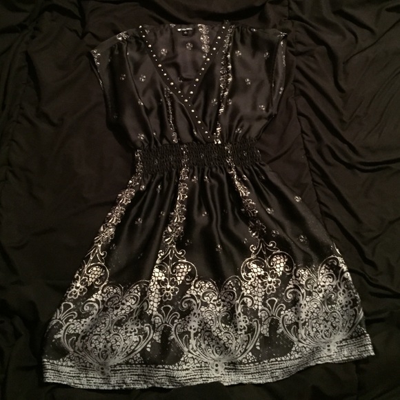 Black and white dress with gray at the bottom!