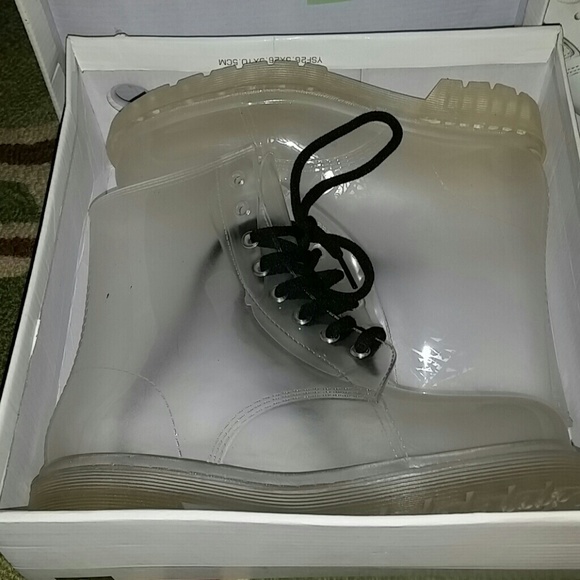 Clear jelly boots