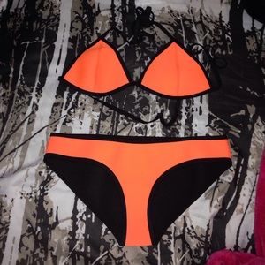 Orange Neoprene Bikini Suit
