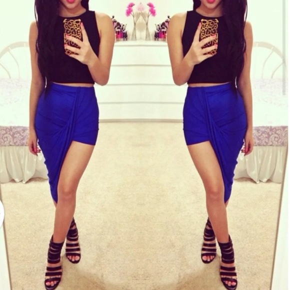 Dresses & Skirts - New Gorgeous Royal Blue Draped Maxi Skirt💋