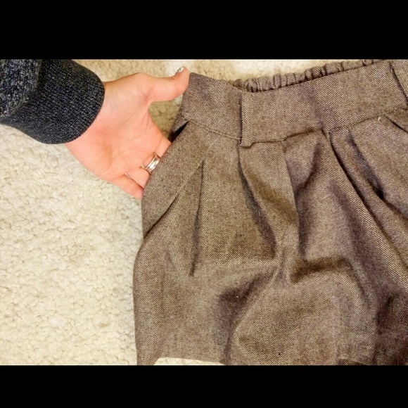 Brown tweed skirt shorts skort