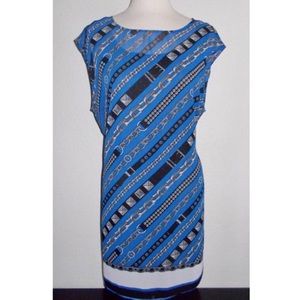 🎉 HP 🎉 Michael Kors Urban Blue Chain Print Dress