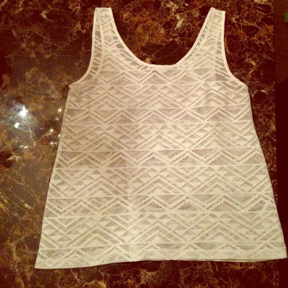 White mesh see-through tank top