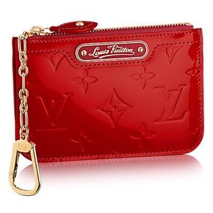 Authentic Louis Button burgundy Key pouch