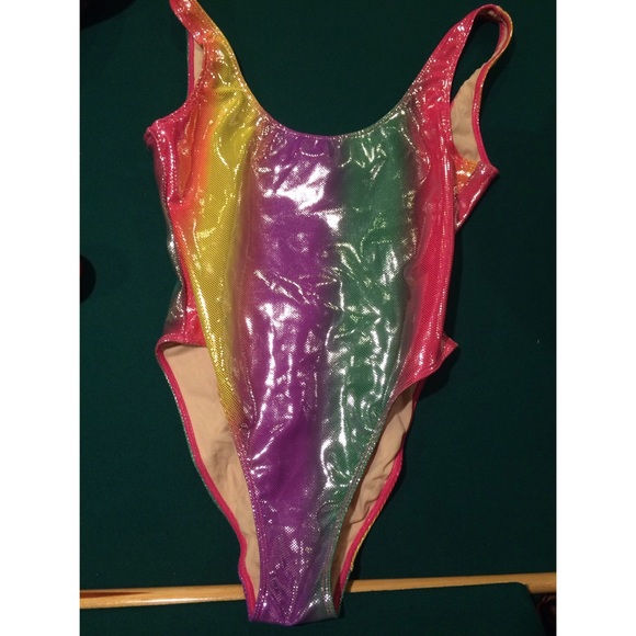 American Apparel Rainbow Unitard NWOT