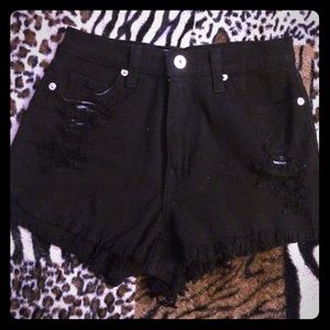 Black high waisted jean shorts NWOT