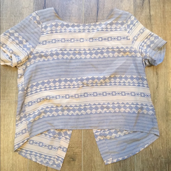 Open back printed crop top
