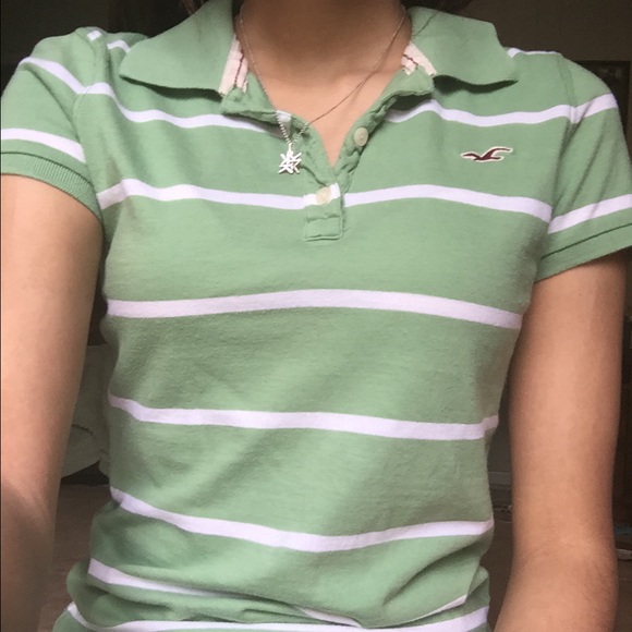 💚Striped Green Polo💚