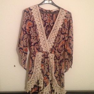 3/4 sleeve boho romper