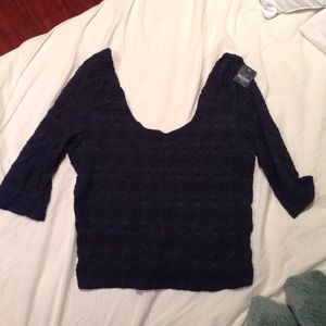 navy crop top