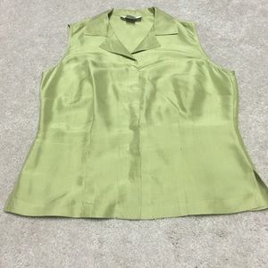 100% Silk Light Green Sleeveless Top
