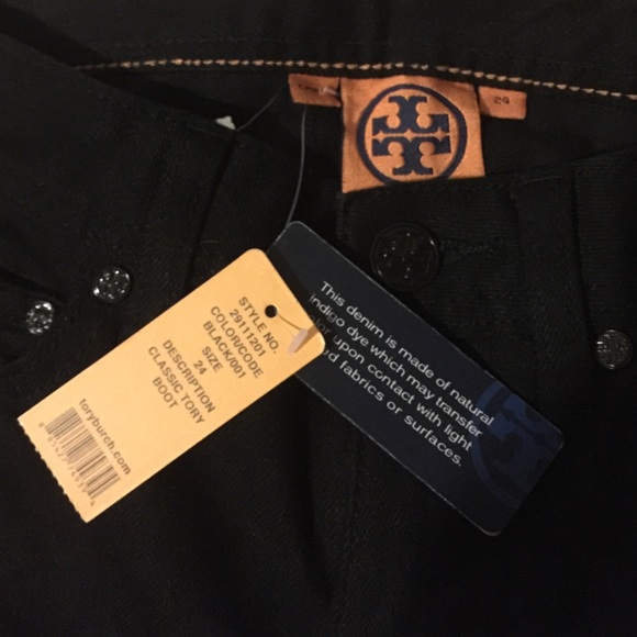 ✨Tory Burch✨new black classic boot cut black jeans - Picture 3 of 4