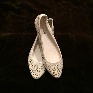 White cut out flats