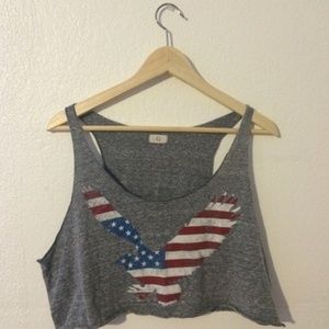 American flag eagle crop top