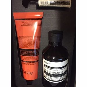 Aesop gift box moisturizer, lip balm, body wash