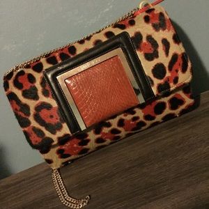 Jimmy Choo Alba leopard calf hair bag