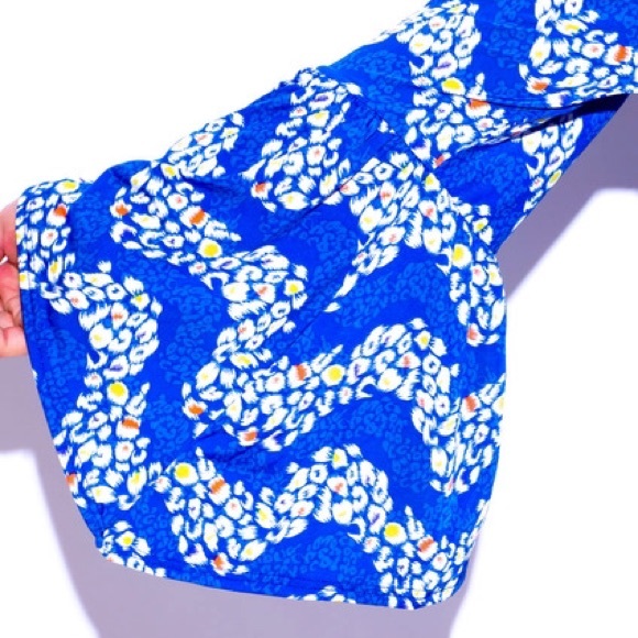 Royal Blue Chevron Print Boho Tunic Top - Picture 4 of 4