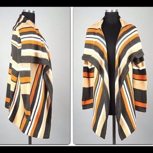 NWT Mixed Stripes Fold Neck Cardigan. 100% warmth