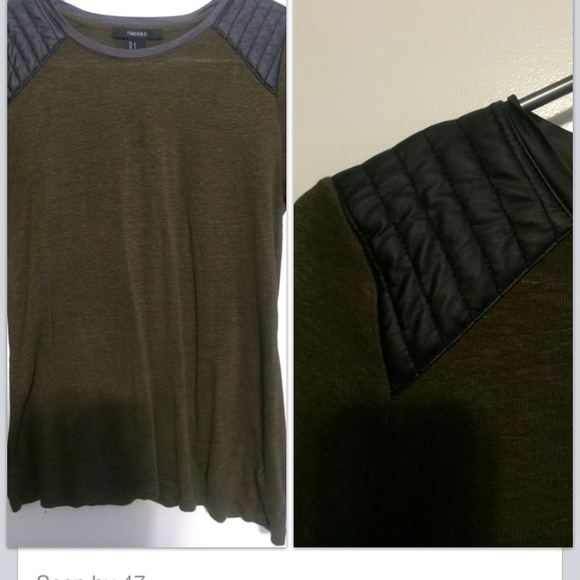 Leather & green long sleeve