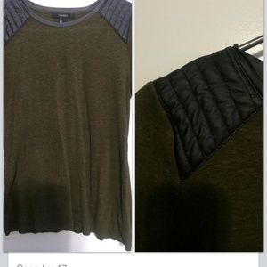 Leather & green long sleeve