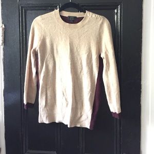 Color blocked cashmere sweater
