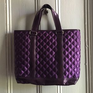 Purple quilted tote