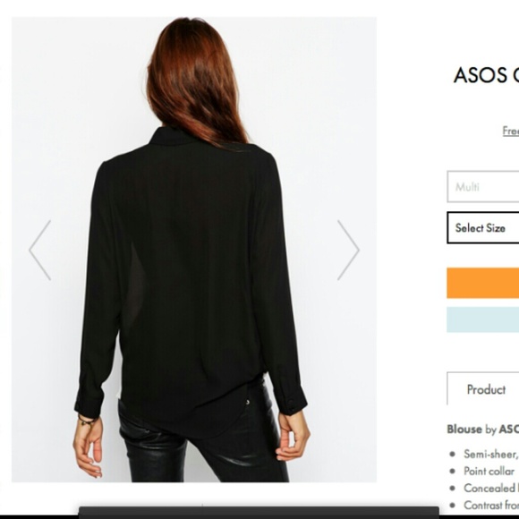 ASOS color block blouse semi sheer size small - Picture 3 of 4