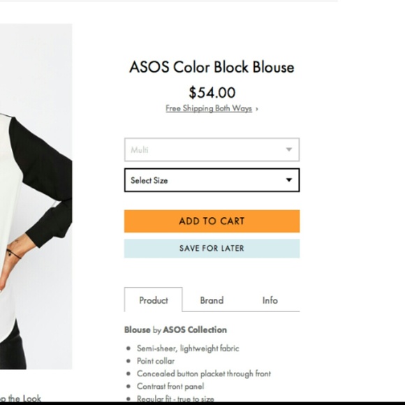 ASOS color block blouse semi sheer size small - Picture 4 of 4