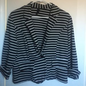 Black and white striped blazer
