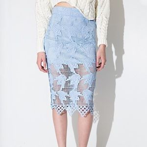 JOA lace midi skirt