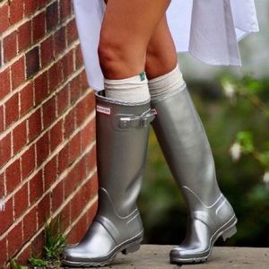 Tall Hunter Boots | Silver Metallic