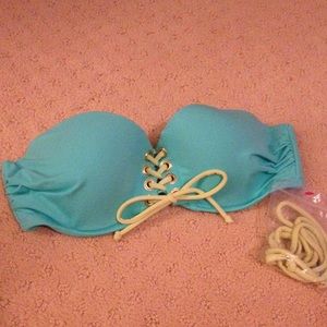 🆕Victoria's Secret lace-up bikini top. Never worn