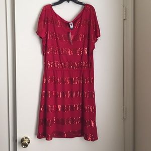 Red sequence dress
