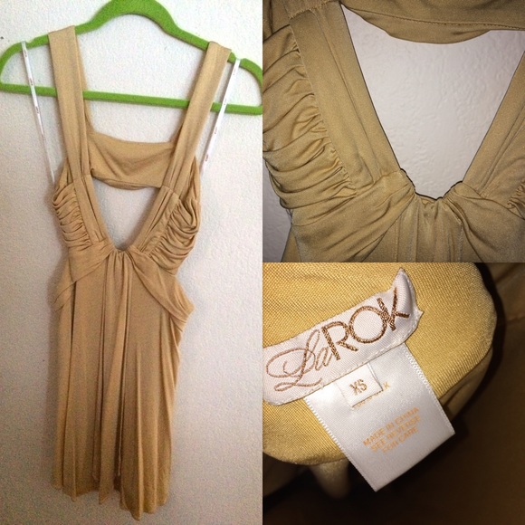 LaRok Dresses & Skirts - LaRok | Champagne Gold Backless Silk Mini Dress