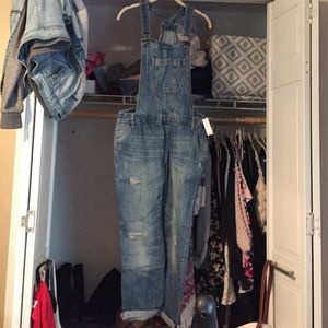 OLD NAVY distressed overalls NWT