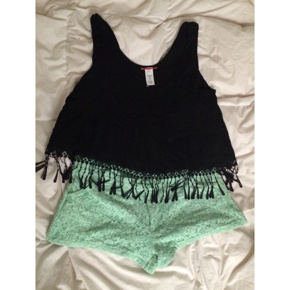 🚫SOLD🚫JCP Mint Green Lace Shorts