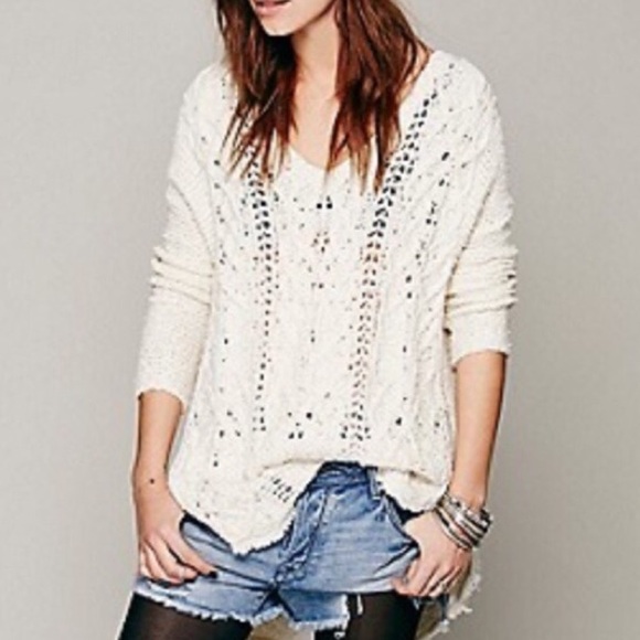 Free People "Cross My Heart"  Pullover