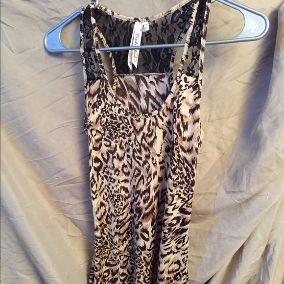 Cheetah dress with lace