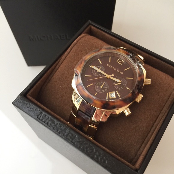 MICHAEL KORS l Two-Tone Tortoise Chronograph Watch