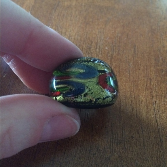 Handmade Multicolored Murano Glass Ring Size 8 - Picture 1 of 2