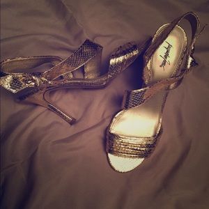 Gold dressy heels