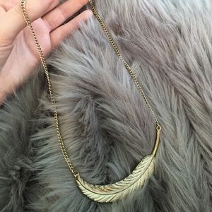 Unique feather statement necklace