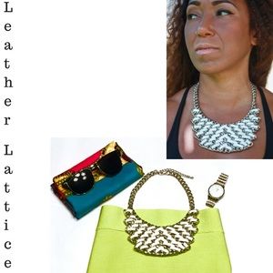 'Leather Lattice' Collar Necklace