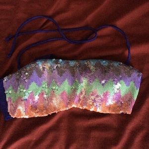 VS sequin bandeau bikini top